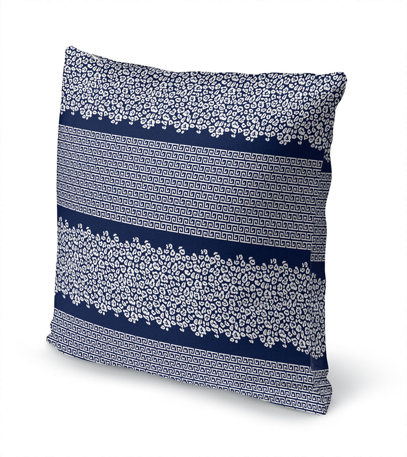 LEOPARD KEY NAVY & WHITE Accent Pillow By Kavka Designs