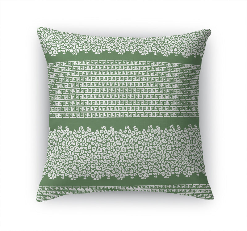 LEOPARD KEY SAGE & WHITE Accent Pillow By Kavka Designs