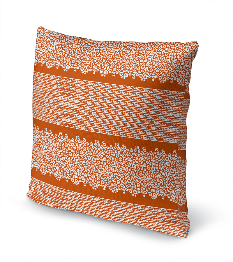 LEOPARD KEY TERRACOTTA & WHITE Accent Pillow By Kavka Designs