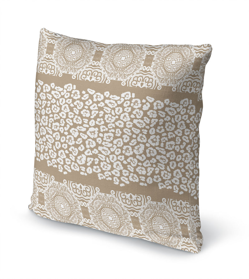 MINGLEOPARD BEIGE & WHITE Accent Pillow By Kavka Designs