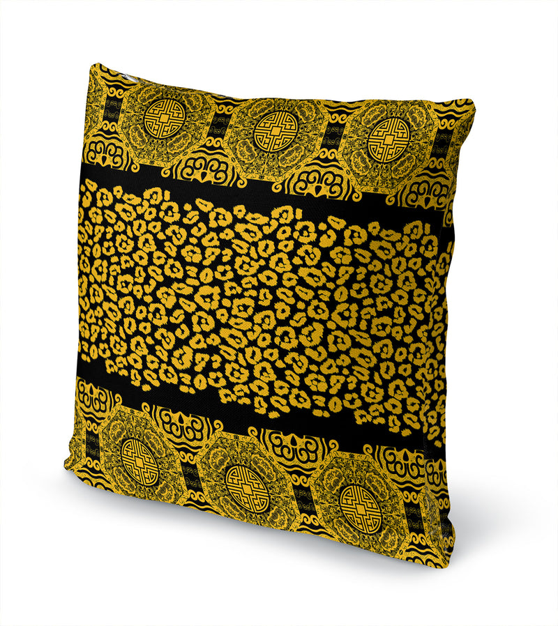 MINGLEOPARD CHARCOAL & GOLD Accent Pillow By Kavka Designs