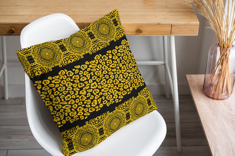 MINGLEOPARD CHARCOAL & GOLD Accent Pillow By Kavka Designs