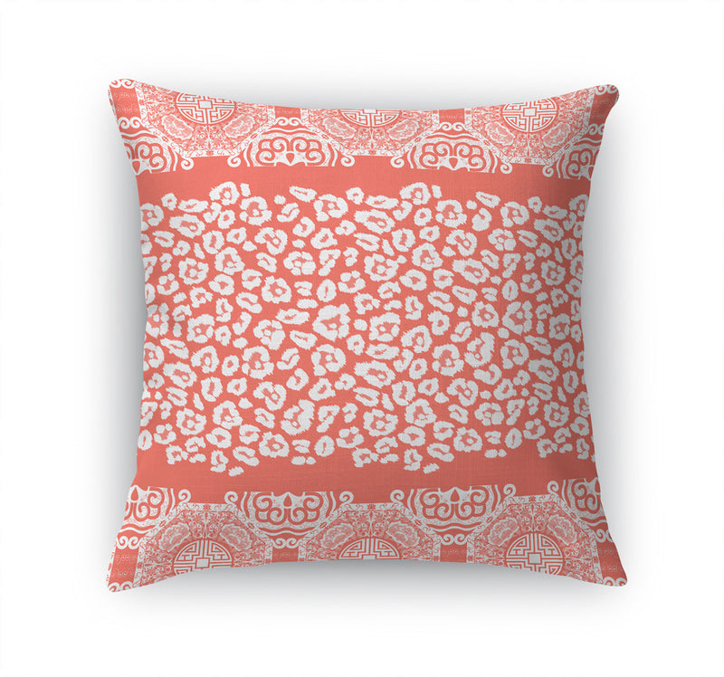 MINGLEOPARD CORAL & WHITE Accent Pillow By Kavka Designs