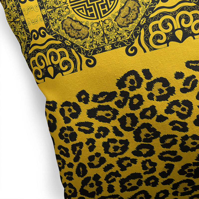 MINGLEOPARD GOLD & CHARCOAL Accent Pillow By Kavka Designs