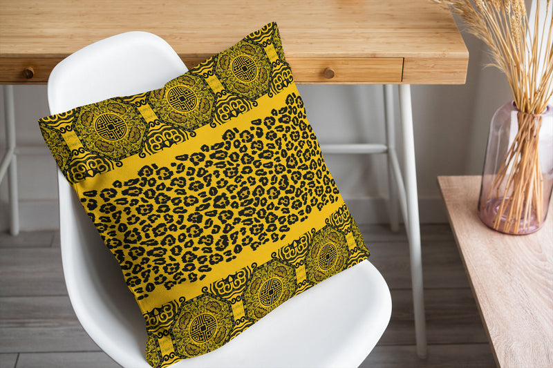 MINGLEOPARD GOLD & CHARCOAL Accent Pillow By Kavka Designs