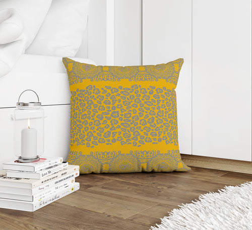 MINGLEOPARD GOLD & GREY Accent Pillow By Kavka Designs