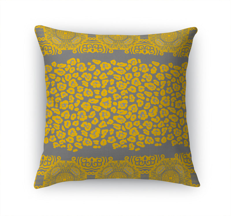 MINGLEOPARD GREY & GOLD Accent Pillow By Kavka Designs