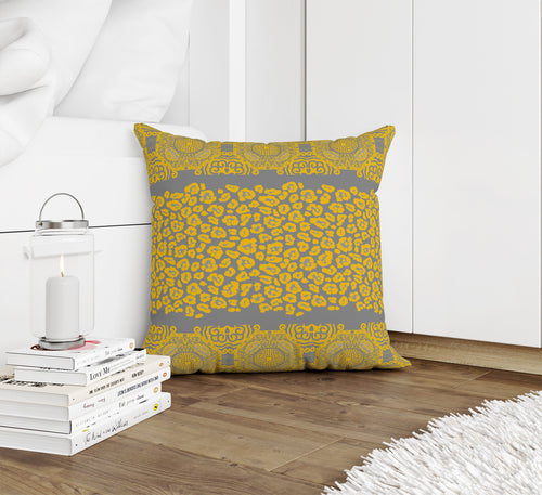 MINGLEOPARD GREY & GOLD Accent Pillow By Kavka Designs