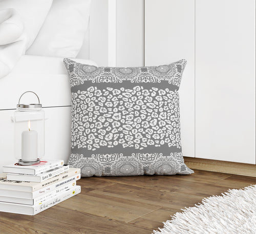 MINGLEOPARD GREY & WHITE Accent Pillow By Kavka Designs