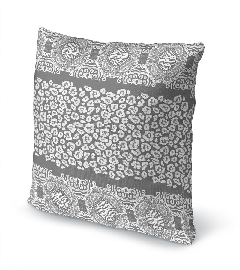 MINGLEOPARD GREY & WHITE Accent Pillow By Kavka Designs