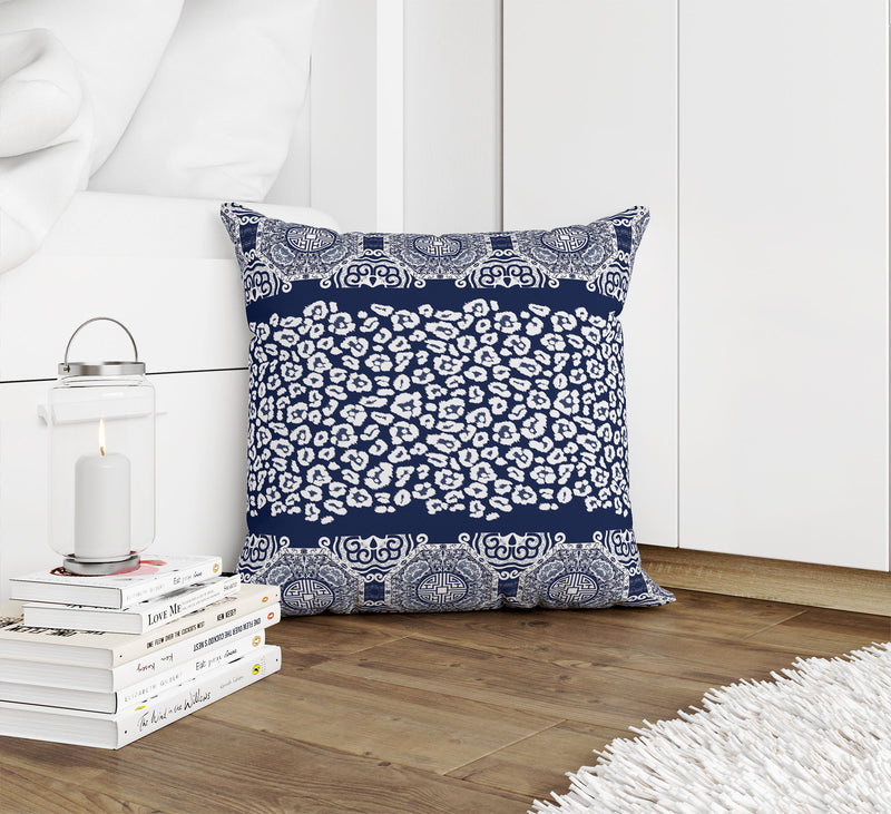 MINGLEOPARD NAVY & WHITE Accent Pillow By Kavka Designs