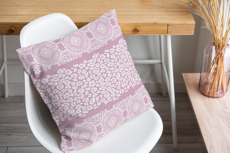 MINGLEOPARD PINK & WHITE Accent Pillow By Kavka Designs