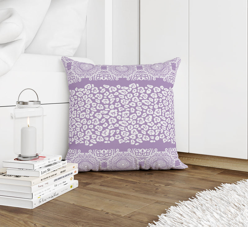 MINGLEOPARD PURPLE & WHITE Accent Pillow By Kavka Designs