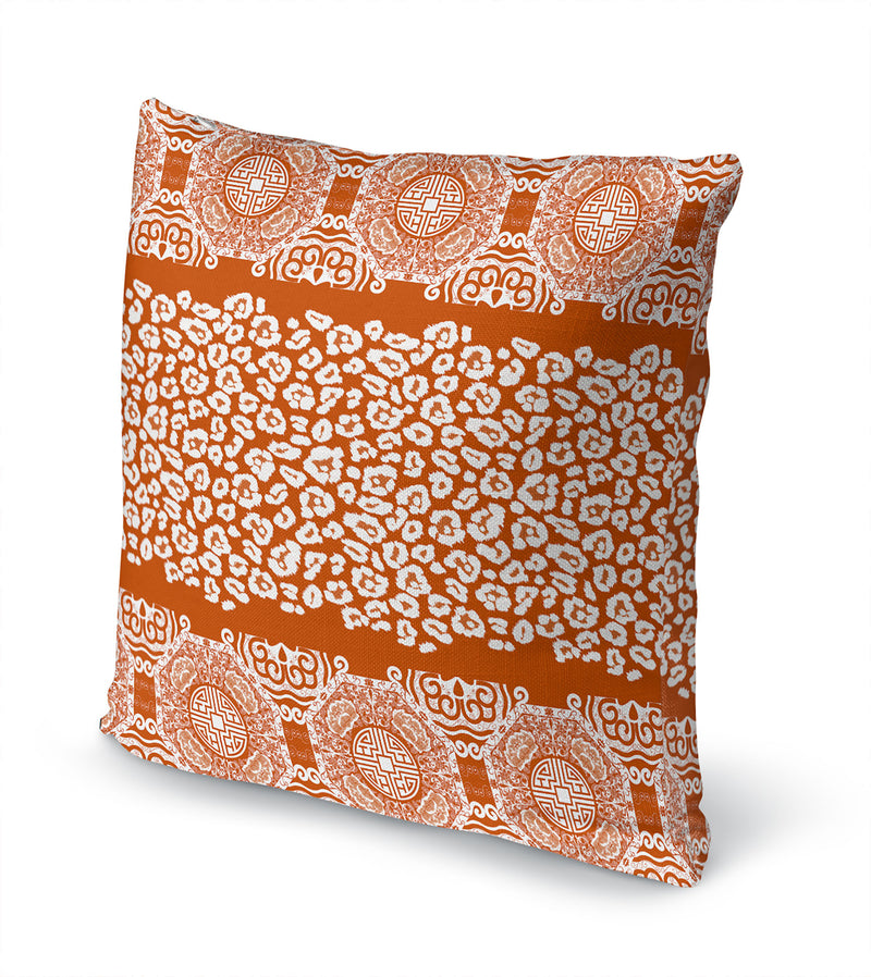 MINGLEOPARD TERRACOTTA & WHITE Accent Pillow By Kavka Designs