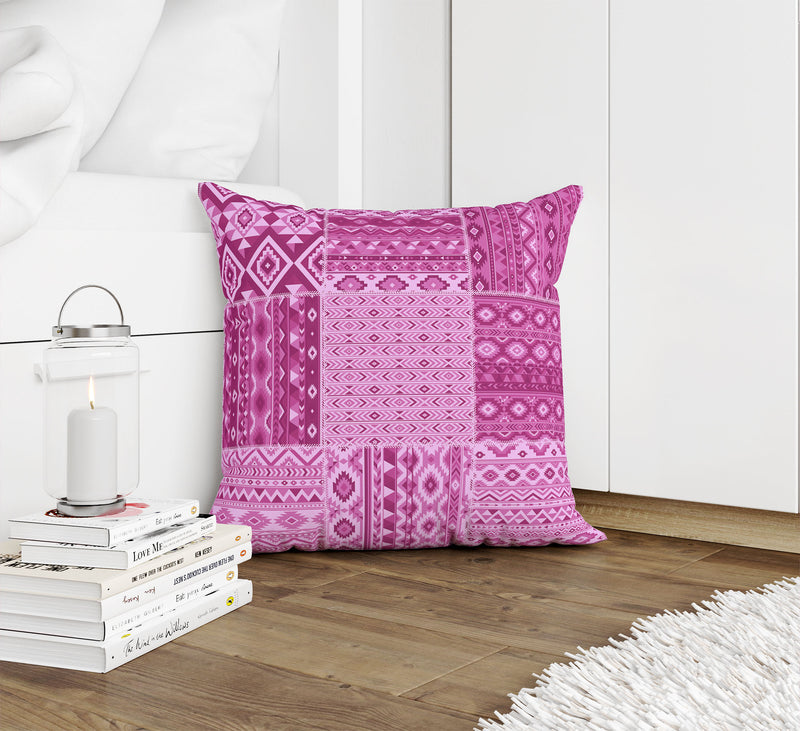 PATCHWORK TAHOE PINK Accent Pillow By Kavka Designs