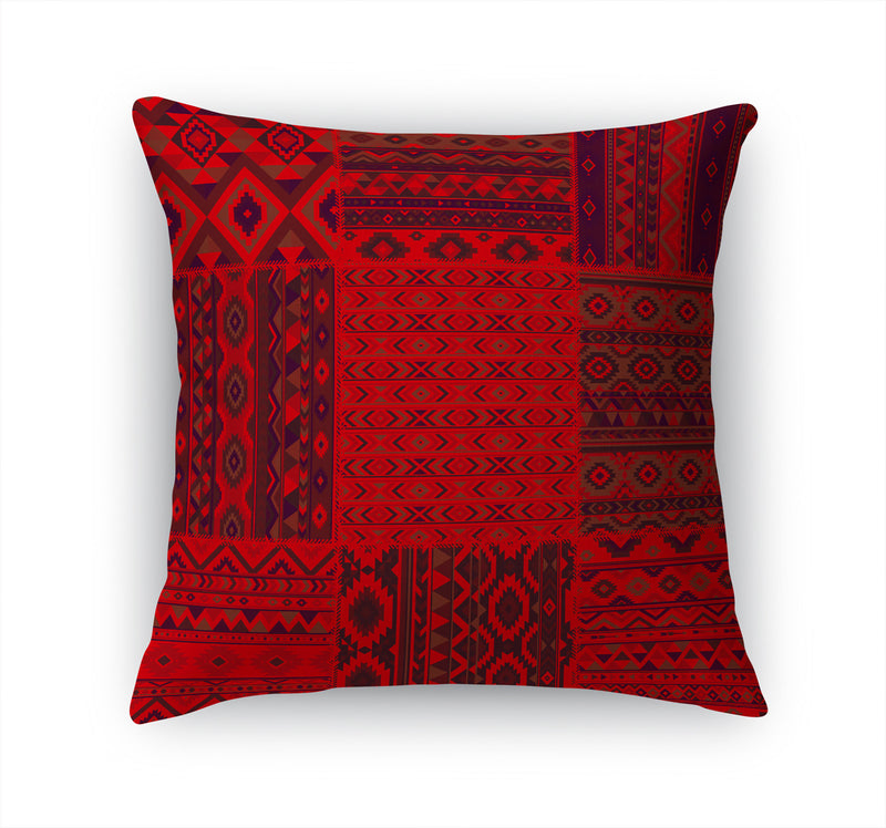 PATCHWORK TAHOE RUBY RED Accent Pillow By Kavka Designs