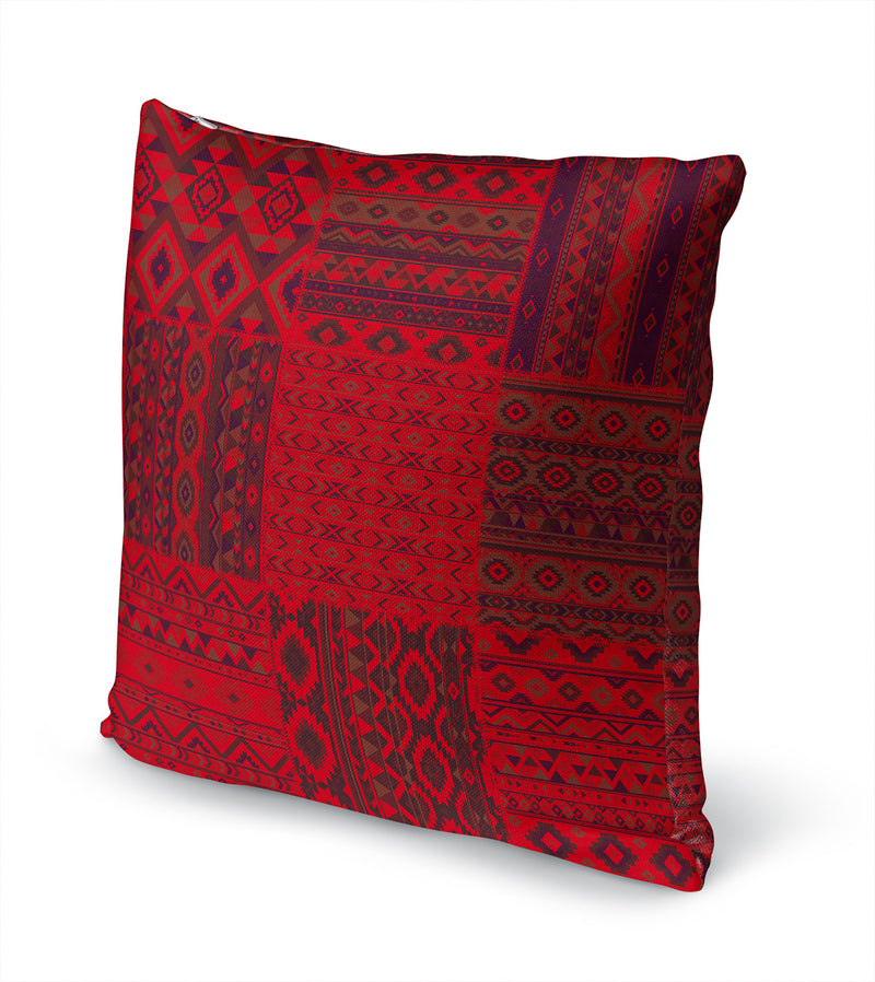 PATCHWORK TAHOE RUBY RED Accent Pillow By Kavka Designs