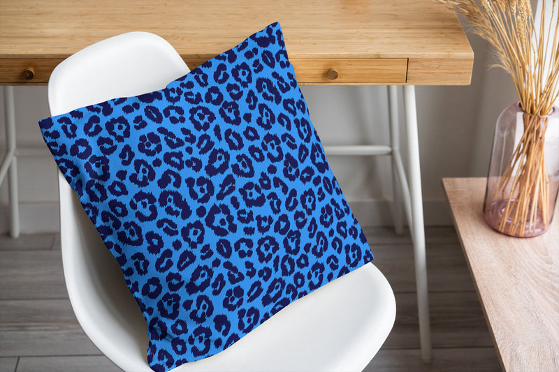 LEOPARD PRINT BLUE Accent Pillow By Kavka Designs