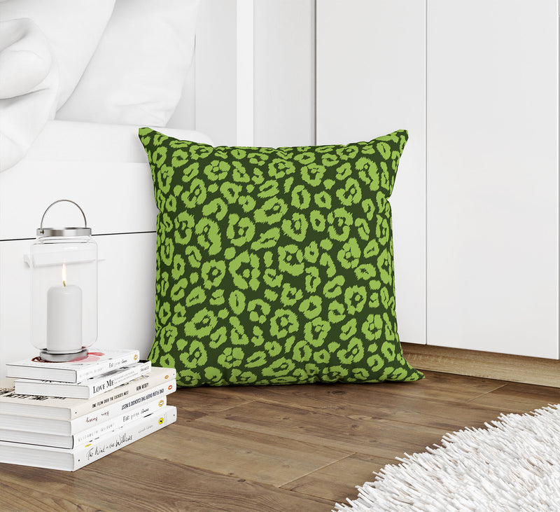 LEOPARD PRINT GREEN Accent Pillow By Kavka Designs