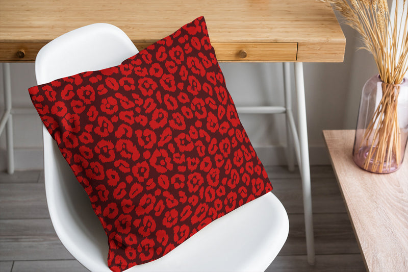 LEOPARD PRINT RED Accent Pillow By Kavka Designs