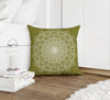 BOHO MANDALA ARMY GREEN Accent Pillow By Kavka Designs