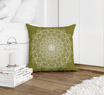 BOHO MANDALA ARMY GREEN Accent Pillow By Kavka Designs