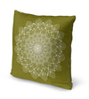 BOHO MANDALA ARMY GREEN Accent Pillow By Kavka Designs