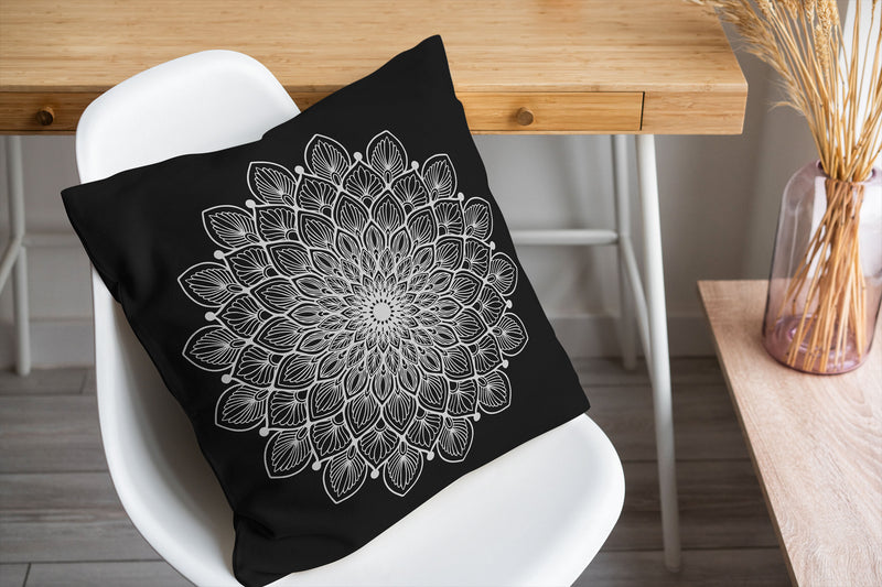 BOHO MANDALA CHARCOAL Accent Pillow By Kavka Designs