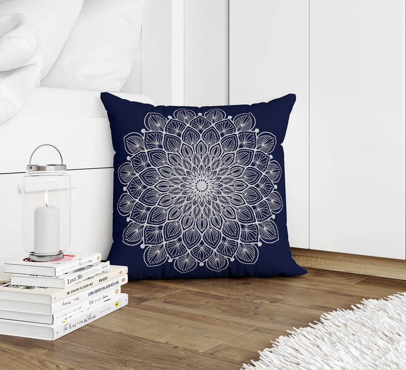 BOHO MANDALA NAVY Accent Pillow By Kavka Designs