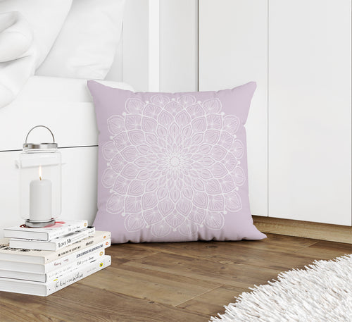 BOHO MANDALA PALE PINK Accent Pillow By Kavka Designs