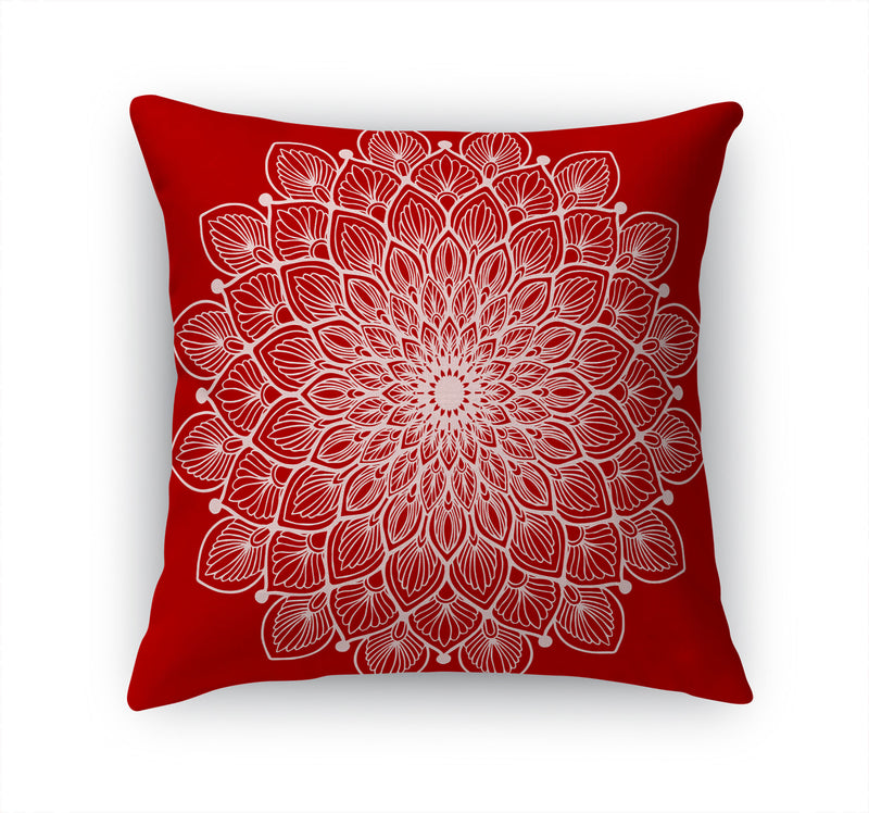 BOHO MANDALA RED Accent Pillow By Kavka Designs