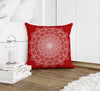 BOHO MANDALA RED Accent Pillow By Kavka Designs