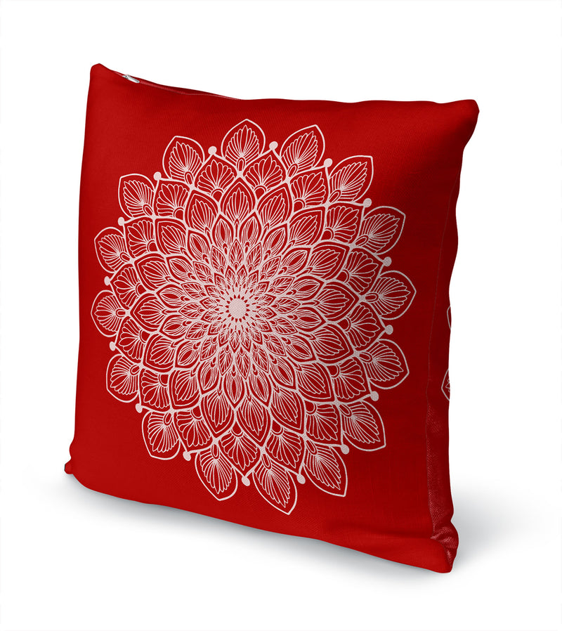 BOHO MANDALA RED Accent Pillow By Kavka Designs