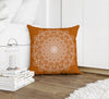 BOHO MANDALA RUSTY ORANGE Accent Pillow By Kavka Designs