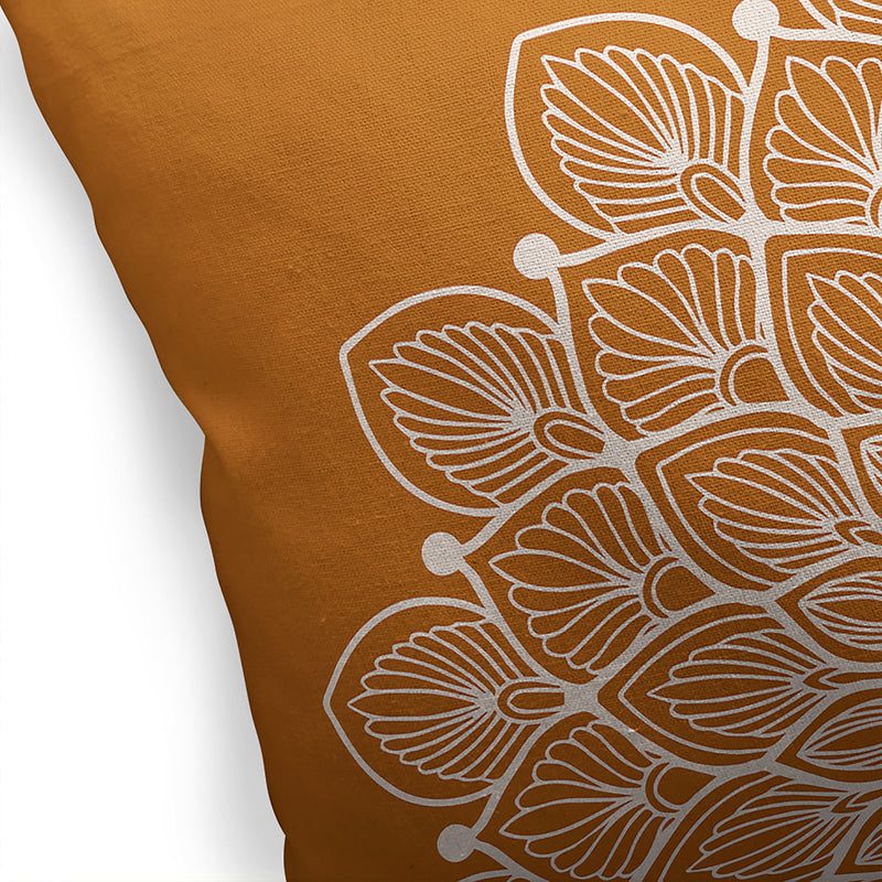 BOHO MANDALA RUSTY ORANGE Accent Pillow By Kavka Designs