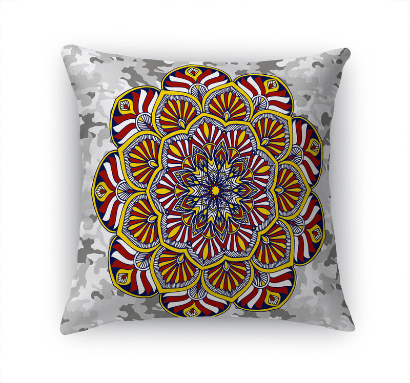 CAMO MANDALA NAVY & GOLD Accent Pillow By Kavka Designs