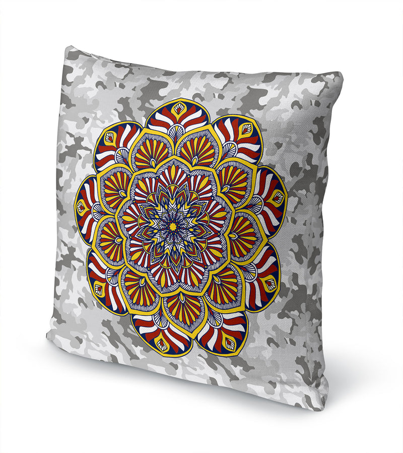 CAMO MANDALA NAVY & GOLD Accent Pillow By Kavka Designs