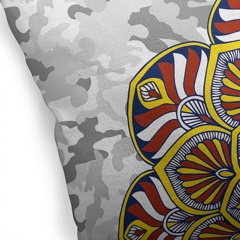 CAMO MANDALA NAVY & GOLD Accent Pillow By Kavka Designs