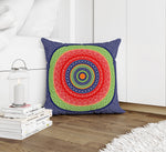 CHEETAH MANDALA BLUE & GREEN Accent Pillow By Kavka Designs