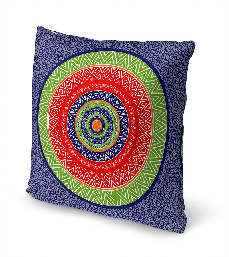 CHEETAH MANDALA BLUE & GREEN Accent Pillow By Kavka Designs