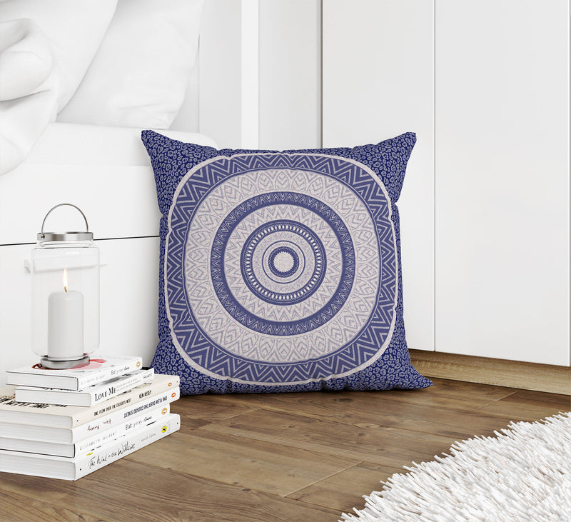 CHEETAH MANDALA BLUE Accent Pillow By Kavka Designs