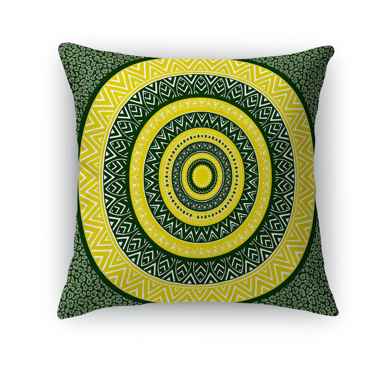 CHEETAH MANDALA GREEN & GOLD Accent Pillow By Kavka Designs