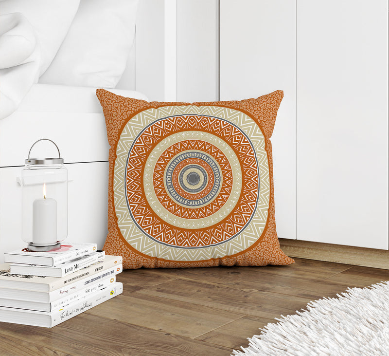 CHEETAH MANDALA TERRACOTTA Accent Pillow By Kavka Designs