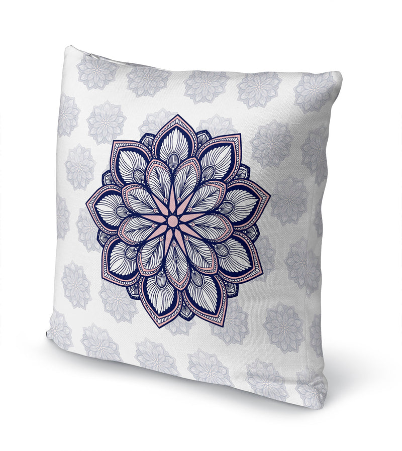 MANDALA PATTERN BLUE & PINK Accent Pillow By Kavka Designs