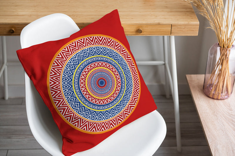 MANDALA RED Accent Pillow By Kavka Designs