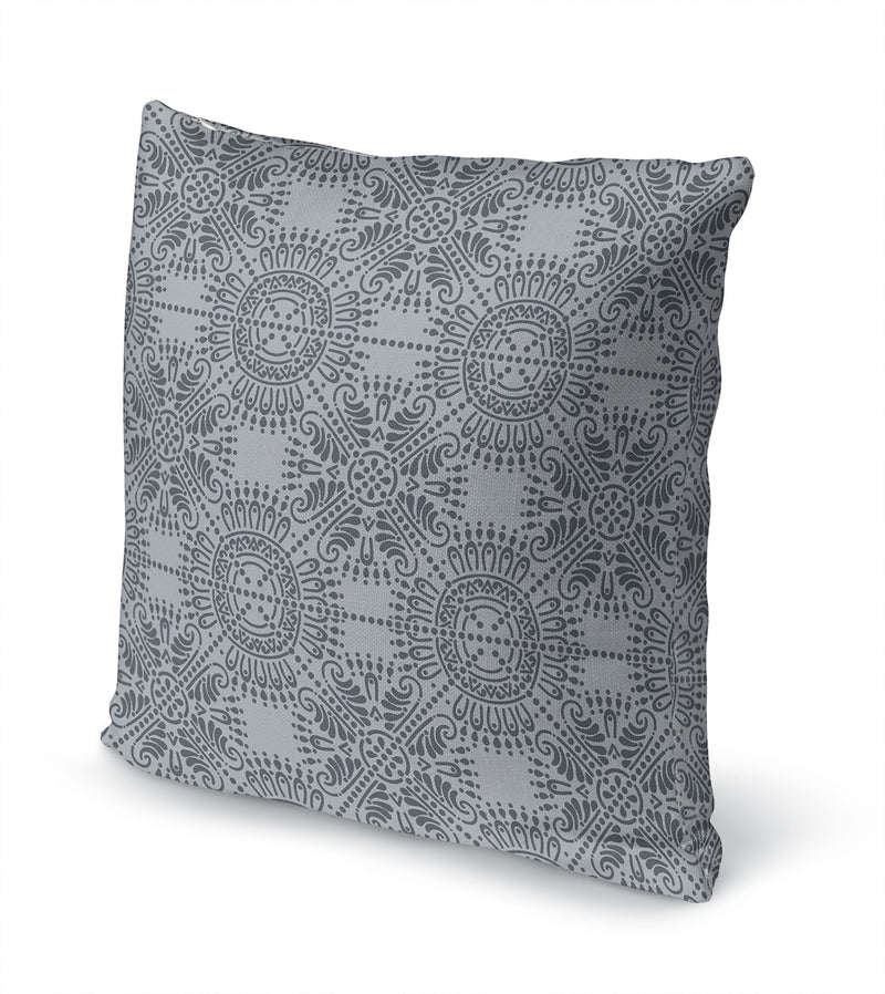 MEDALLION PATTERN GREY Accent Pillow By Kavka Designs