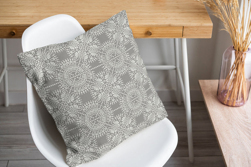 MEDALLION PATTERN TAUPE Accent Pillow By Kavka Designs