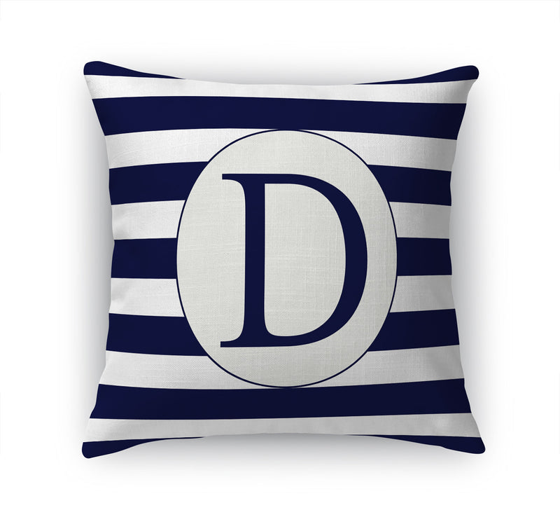 MONO NAVY STRIPED D Accent Pillow By Kavka Designs