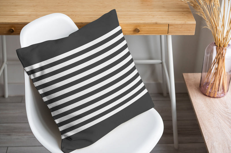 GRELLY CHARCOAL & WHITE Accent Pillow By Kavka Designs