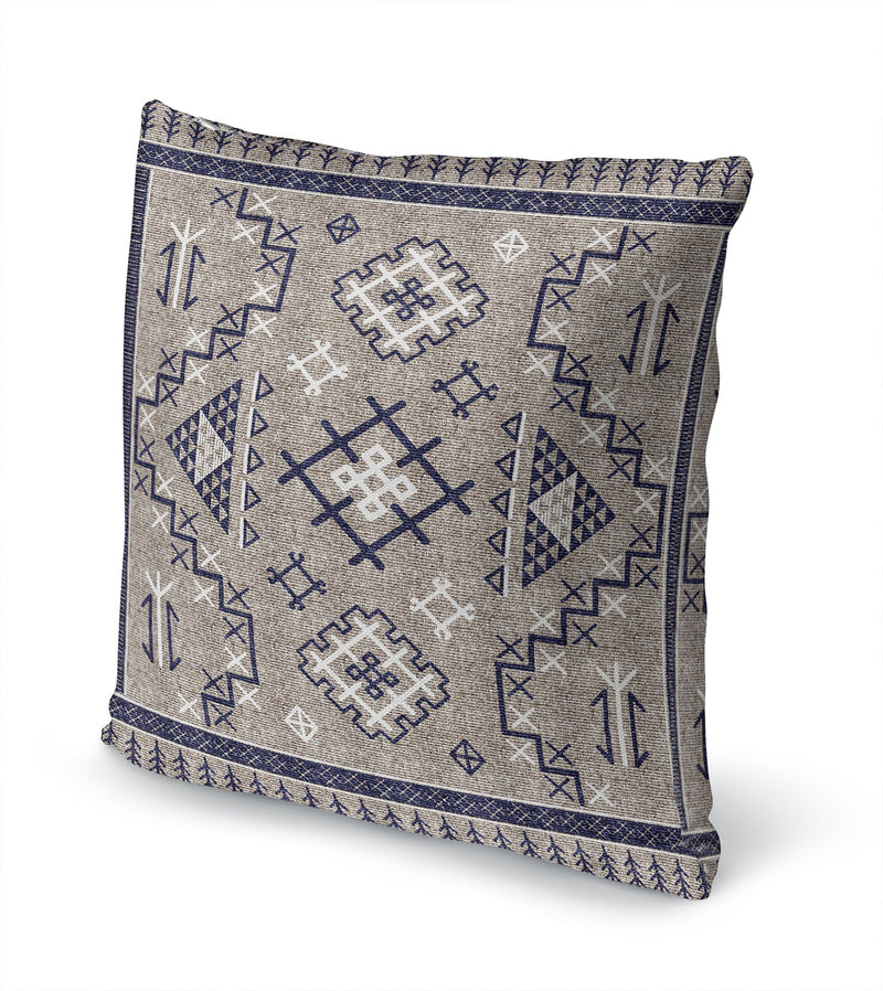 AZTEC DARK BLUE Accent Pillow By Marina Gutierrez